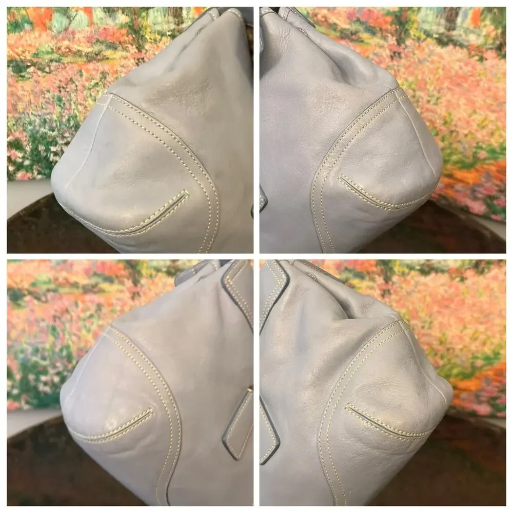EUC Vintage Coach 9550 Soho Flap Satchel Handbag Light Blue